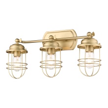 Golden 9808-BA3 BCB - Golden Lighting Seaport 3-light Vanity in Brushed Champagne Brass